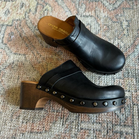 Andre Assous Sofia Clog in Black Stud - Picture 8 of 9